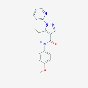 molecular formula C19H20N4O2 B498177 N-(4-ethoxyphenyl)-5-ethyl-1-(2-pyridinyl)-1H-pyrazole-4-carboxamide 