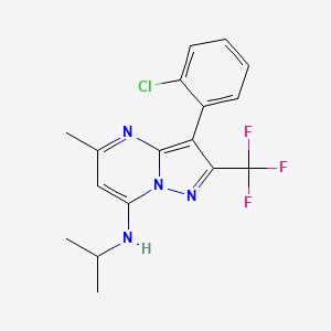 molecular formula C17H16ClF3N4 B4981773 3-(2-chlorophenyl)-N-isopropyl-5-methyl-2-(trifluoromethyl)pyrazolo[1,5-a]pyrimidin-7-amine 