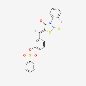 3-{[3-(2-fluorophenyl)-4-oxo-2-thioxo-1,3-thiazolidin-5-ylidene]methyl}phenyl 4-methylbenzenesulfonate