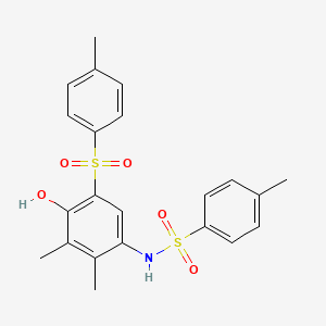 molecular formula C22H23NO5S2 B4981787 N-{4-hydroxy-2,3-dimethyl-5-[(4-methylphenyl)sulfonyl]phenyl}-4-methylbenzenesulfonamide 