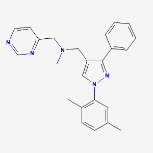 molecular formula C24H25N5 B4981797 1-[1-(2,5-dimethylphenyl)-3-phenyl-1H-pyrazol-4-yl]-N-methyl-N-(4-pyrimidinylmethyl)methanamine 