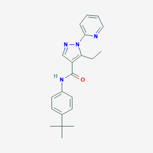 molecular formula C21H24N4O B498180 N-(4-tert-butylphenyl)-5-ethyl-1-(2-pyridinyl)-1H-pyrazole-4-carboxamide 