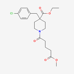 molecular formula C21H28ClNO5 B4981800 ethyl 4-(4-chlorobenzyl)-1-(5-methoxy-5-oxopentanoyl)-4-piperidinecarboxylate 