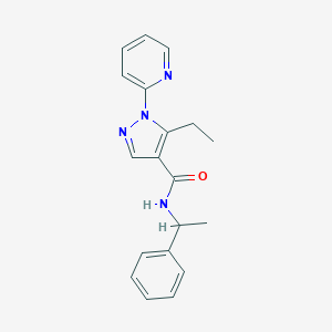 molecular formula C19H20N4O B498182 5-ethyl-N-(1-phenylethyl)-1-(2-pyridinyl)-1H-pyrazole-4-carboxamide 