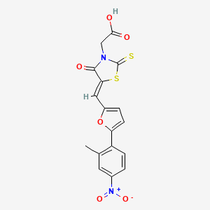 molecular formula C17H12N2O6S2 B4981824 (5-{[5-(2-methyl-4-nitrophenyl)-2-furyl]methylene}-4-oxo-2-thioxo-1,3-thiazolidin-3-yl)acetic acid 