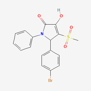 molecular formula C17H14BrNO4S B4981839 2-(4-bromophenyl)-4-hydroxy-3-methylsulfonyl-1-phenyl-2H-pyrrol-5-one 