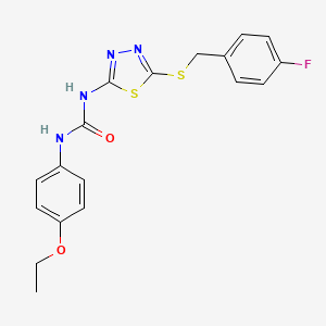 molecular formula C18H17FN4O2S2 B4981866 N-(4-ethoxyphenyl)-N'-{5-[(4-fluorobenzyl)thio]-1,3,4-thiadiazol-2-yl}urea 