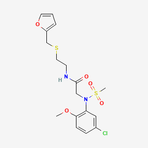 molecular formula C17H21ClN2O5S2 B4981890 N~2~-(5-chloro-2-methoxyphenyl)-N~1~-{2-[(2-furylmethyl)thio]ethyl}-N~2~-(methylsulfonyl)glycinamide 