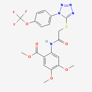 molecular formula C20H18F3N5O6S B4981897 methyl 4,5-dimethoxy-2-{[({1-[4-(trifluoromethoxy)phenyl]-1H-tetrazol-5-yl}thio)acetyl]amino}benzoate 