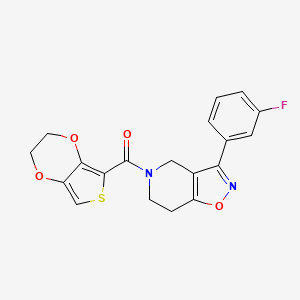 molecular formula C19H15FN2O4S B4981937 5-(2,3-dihydrothieno[3,4-b][1,4]dioxin-5-ylcarbonyl)-3-(3-fluorophenyl)-4,5,6,7-tetrahydroisoxazolo[4,5-c]pyridine 