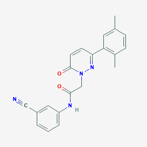 molecular formula C21H18N4O2 B4981953 N-(3-cyanophenyl)-2-[3-(2,5-dimethylphenyl)-6-oxo-1(6H)-pyridazinyl]acetamide 