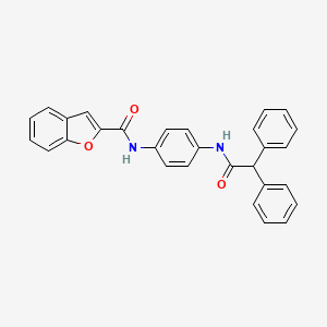 N-{4-[(2,2-diphenylacetyl)amino]phenyl}-1-benzofuran-2-carboxamide