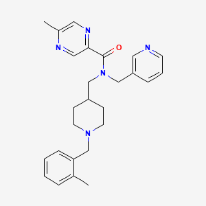 molecular formula C26H31N5O B4982008 5-methyl-N-{[1-(2-methylbenzyl)-4-piperidinyl]methyl}-N-(3-pyridinylmethyl)-2-pyrazinecarboxamide 