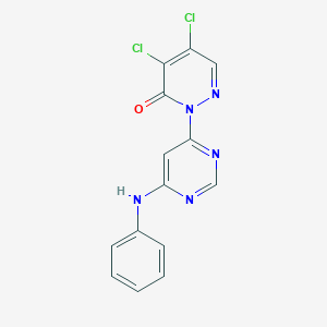 molecular formula C14H9Cl2N5O B498201 2-(6-anilino-4-pyrimidinyl)-4,5-dichloro-3(2H)-pyridazinone 