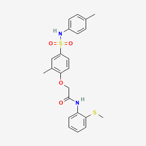 molecular formula C23H24N2O4S2 B4982017 2-(2-methyl-4-{[(4-methylphenyl)amino]sulfonyl}phenoxy)-N-[2-(methylthio)phenyl]acetamide 