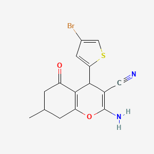 molecular formula C15H13BrN2O2S B4982018 2-amino-4-(4-bromo-2-thienyl)-7-methyl-5-oxo-5,6,7,8-tetrahydro-4H-chromene-3-carbonitrile 