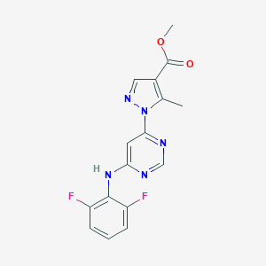 molecular formula C16H13F2N5O2 B498202 methyl 1-[6-(2,6-difluoroanilino)-4-pyrimidinyl]-5-methyl-1H-pyrazole-4-carboxylate 