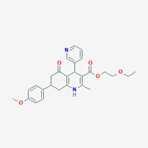 molecular formula C27H30N2O5 B4982041 2-ethoxyethyl 7-(4-methoxyphenyl)-2-methyl-5-oxo-4-(3-pyridinyl)-1,4,5,6,7,8-hexahydro-3-quinolinecarboxylate 