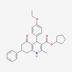 molecular formula C30H33NO4 B4982042 cyclopentyl 4-(4-ethoxyphenyl)-2-methyl-5-oxo-7-phenyl-1,4,5,6,7,8-hexahydro-3-quinolinecarboxylate 