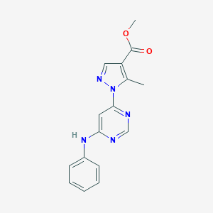 molecular formula C16H15N5O2 B498205 methyl 1-(6-anilino-4-pyrimidinyl)-5-methyl-1H-pyrazole-4-carboxylate 