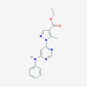 molecular formula C17H17N5O2 B498206 ethyl 1-(6-anilino-4-pyrimidinyl)-5-methyl-1H-pyrazole-4-carboxylate 