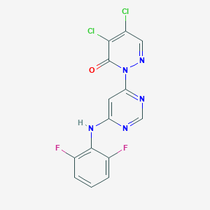 molecular formula C14H7Cl2F2N5O B498207 4,5-dichloro-2-[6-(2,6-difluoroanilino)-4-pyrimidinyl]-3(2H)-pyridazinone 
