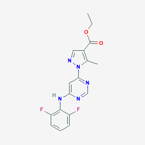 molecular formula C17H15F2N5O2 B498209 ethyl 1-[6-(2,6-difluoroanilino)-4-pyrimidinyl]-5-methyl-1H-pyrazole-4-carboxylate 