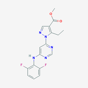 molecular formula C17H15F2N5O2 B498210 methyl 1-[6-(2,6-difluoroanilino)-4-pyrimidinyl]-5-ethyl-1H-pyrazole-4-carboxylate 
