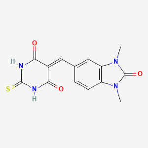 molecular formula C14H12N4O3S B4982108 5-[(1,3-dimethyl-2-oxo-2,3-dihydro-1H-benzimidazol-5-yl)methylene]-2-thioxodihydro-4,6(1H,5H)-pyrimidinedione 