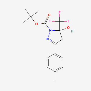 tert-butyl 5-hydroxy-3-(4-methylphenyl)-5-(trifluoromethyl)-4,5-dihydro-1H-pyrazole-1-carboxylate