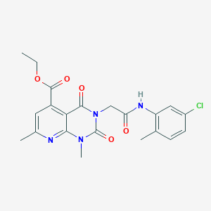 molecular formula C21H21ClN4O5 B4982150 ethyl 3-{2-[(5-chloro-2-methylphenyl)amino]-2-oxoethyl}-1,7-dimethyl-2,4-dioxo-1,2,3,4-tetrahydropyrido[2,3-d]pyrimidine-5-carboxylate 
