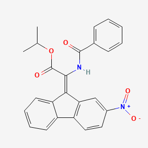 molecular formula C25H20N2O5 B4982155 isopropyl (benzoylamino)(2-nitro-9H-fluoren-9-ylidene)acetate 
