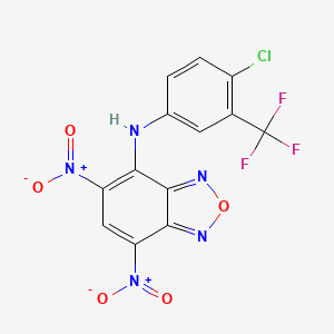 molecular formula C13H5ClF3N5O5 B4982172 N-[4-chloro-3-(trifluoromethyl)phenyl]-5,7-dinitro-2,1,3-benzoxadiazol-4-amine 