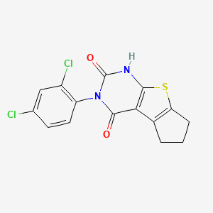 molecular formula C15H10Cl2N2O2S B4982224 3-(2,4-dichlorophenyl)-1,5,6,7-tetrahydro-2H-cyclopenta[4,5]thieno[2,3-d]pyrimidine-2,4(3H)-dione 