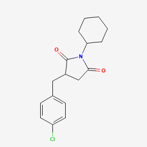 molecular formula C17H20ClNO2 B4982281 3-(4-chlorobenzyl)-1-cyclohexyl-2,5-pyrrolidinedione 