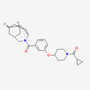 molecular formula C26H34N2O3 B4982327 (1R*,3S*,6R*,8S*)-4-(3-{[1-(cyclopropylcarbonyl)-4-piperidinyl]oxy}benzoyl)-4-azatricyclo[4.3.1.1~3,8~]undecane 