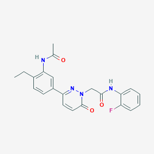 molecular formula C22H21FN4O3 B4982389 2-[3-[3-(acetylamino)-4-ethylphenyl]-6-oxo-1(6H)-pyridazinyl]-N-(2-fluorophenyl)acetamide 