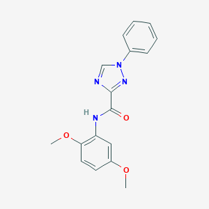 molecular formula C17H16N4O3 B498241 N-(2,5-dimethoxyphenyl)-1-phenyl-1H-1,2,4-triazole-3-carboxamide 