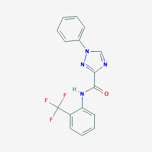 molecular formula C16H11F3N4O B498242 1-phenyl-N-[2-(trifluoromethyl)phenyl]-1H-1,2,4-triazole-3-carboxamide 
