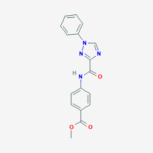 molecular formula C17H14N4O3 B498243 methyl 4-{[(1-phenyl-1H-1,2,4-triazol-3-yl)carbonyl]amino}benzoate 