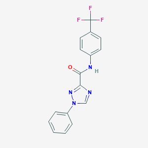 molecular formula C16H11F3N4O B498244 1-phenyl-N-[4-(trifluoromethyl)phenyl]-1H-1,2,4-triazole-3-carboxamide 