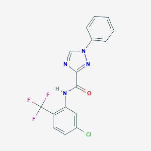 molecular formula C16H10ClF3N4O B498245 N-[5-chloro-2-(trifluoromethyl)phenyl]-1-phenyl-1H-1,2,4-triazole-3-carboxamide 