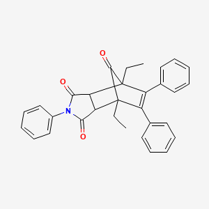 molecular formula C31H27NO3 B4982474 1,7-diethyl-4,8,9-triphenyl-4-azatricyclo[5.2.1.0~2,6~]dec-8-ene-3,5,10-trione 