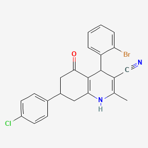 molecular formula C23H18BrClN2O B4982484 4-(2-bromophenyl)-7-(4-chlorophenyl)-2-methyl-5-oxo-1,4,5,6,7,8-hexahydro-3-quinolinecarbonitrile 