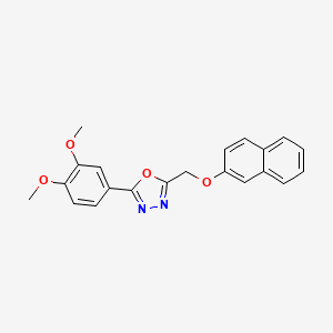 molecular formula C21H18N2O4 B4982488 2-(3,4-dimethoxyphenyl)-5-[(2-naphthyloxy)methyl]-1,3,4-oxadiazole 