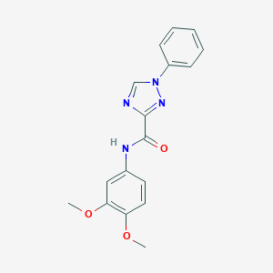 molecular formula C17H16N4O3 B498249 N-(3,4-dimethoxyphenyl)-1-phenyl-1H-1,2,4-triazole-3-carboxamide 
