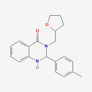 molecular formula C20H22N2O2 B4982521 2-(4-methylphenyl)-3-(tetrahydro-2-furanylmethyl)-2,3-dihydro-4(1H)-quinazolinone 