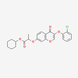 molecular formula C24H23ClO6 B4982550 cyclohexyl 2-{[3-(2-chlorophenoxy)-4-oxo-4H-chromen-7-yl]oxy}propanoate 