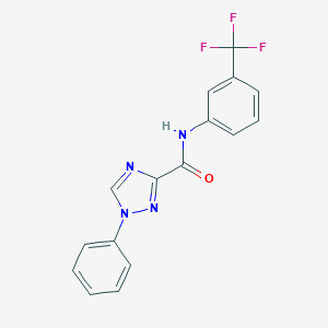 molecular formula C16H11F3N4O B498256 1-phenyl-N-[3-(trifluoromethyl)phenyl]-1H-1,2,4-triazole-3-carboxamide 