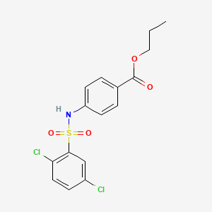 molecular formula C16H15Cl2NO4S B4982571 propyl 4-{[(2,5-dichlorophenyl)sulfonyl]amino}benzoate 